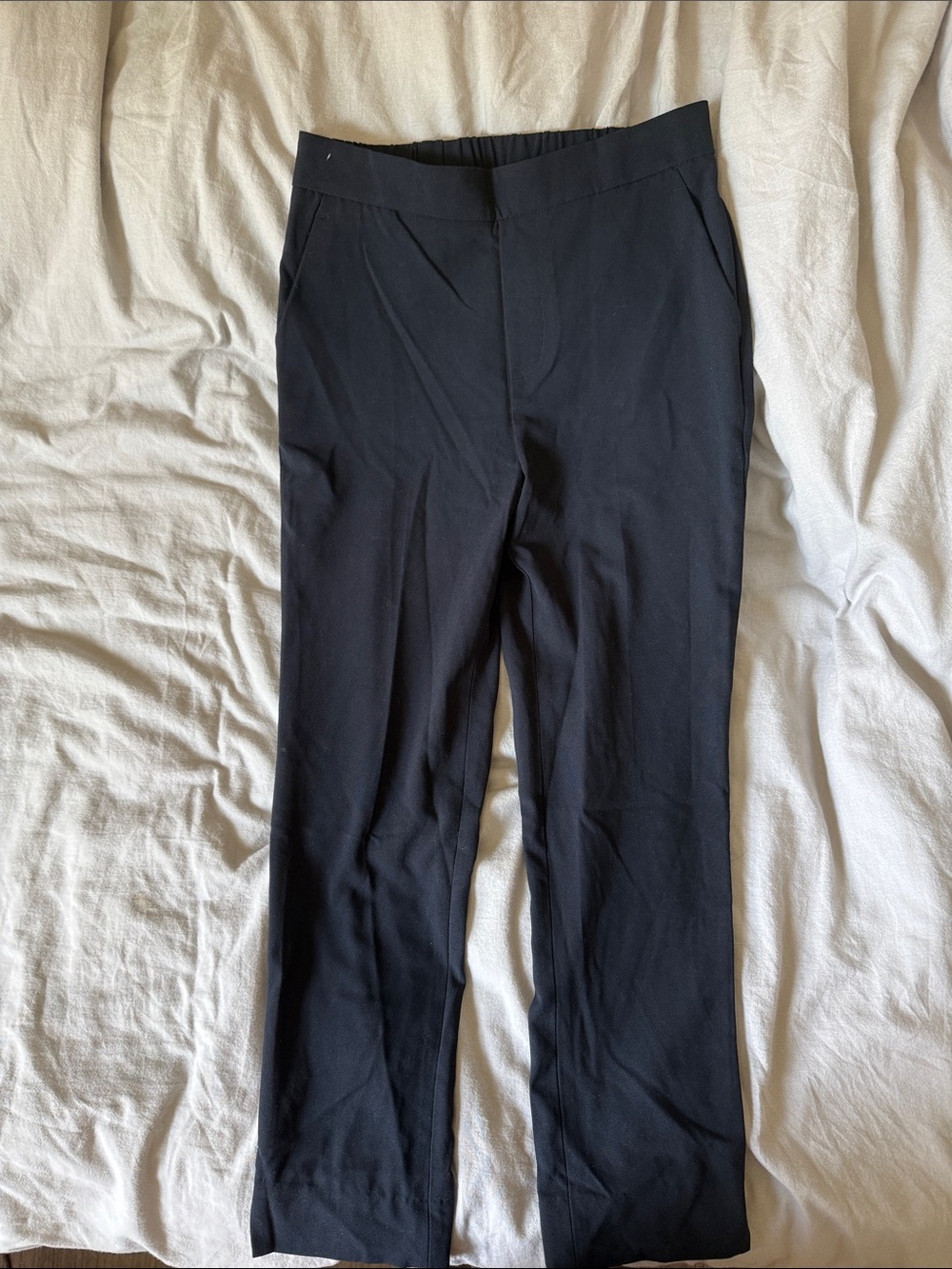 Banana Republic Dark Navy Elastic-Waist Dress Pants